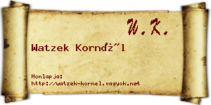 Watzek Kornél névjegykártya