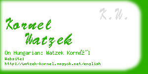 kornel watzek business card